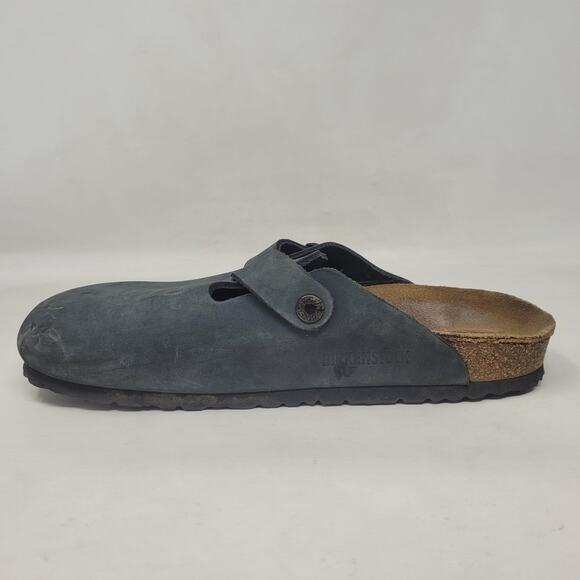Birkenstock Boston Clogs EU40 US9 Dark Gray Nubuck Slip On Comfort Slides - Picture 10 of 12